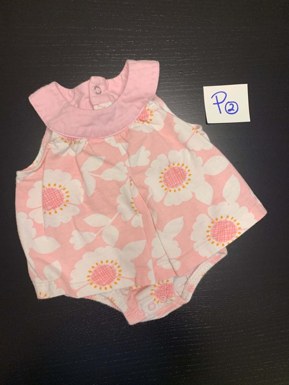 ⭐️2/$8.00⭐️ Child of Mine 0-3m Pink Floral Onesie Style Dress